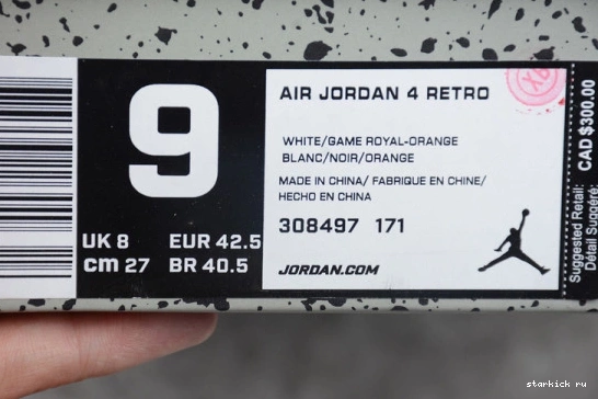 White 308497-171 4 308497-171 Retro Orange Jordan OG Blue Air 0412